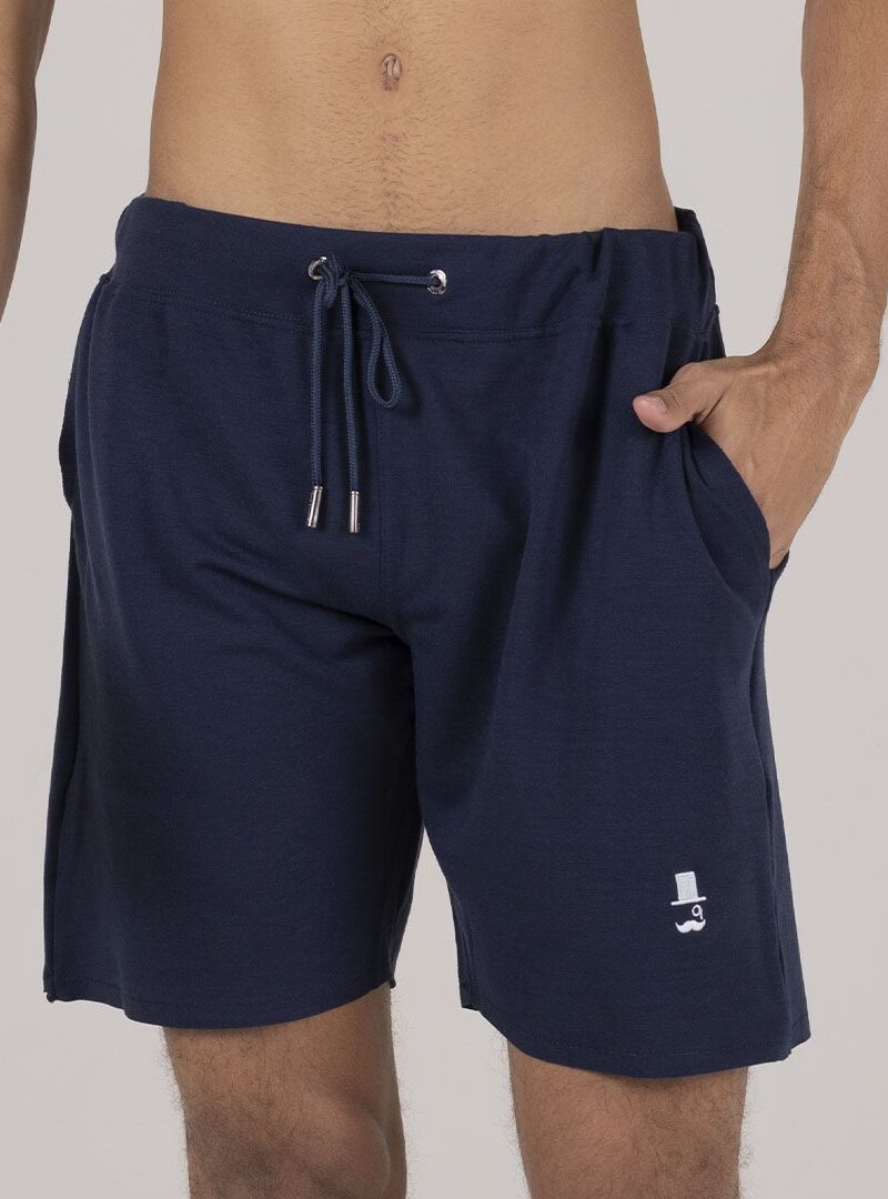 Shorts Moletom Essential Stretch Azul Marinho